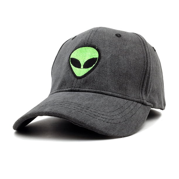 Gorra de béisbol verde Alien Head Anime para hombre