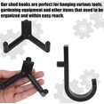 thumbnail image 3 of czcpp-4pcs Tool Hooks for Suncast Shed, Single-Head J Hook and Double-Head Hook Set Premium Storage Sheds Tool Hangers Organization Accessories for Hanging Shovels Rakes Scissors Tools (Black), 3 of 4