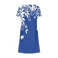 thumbnail image 5 of Robe d'Été Décontractée pour Femmes, Robe à Manches Courtes pour Femmes, Mode Féminine Couleur Unie Robe Mi-Mollet à Manches Courtes Col en V, 5 of 5