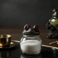 thumbnail image 4 of Frog-Shaped Gothic Spice Jar Set, Glass Jar with Iron Base Holder, Vintage Kitchen Storage Canister, Decorative Seasoning Container for Home, Kitchen, Counter & Pantry Use, 4 of 8