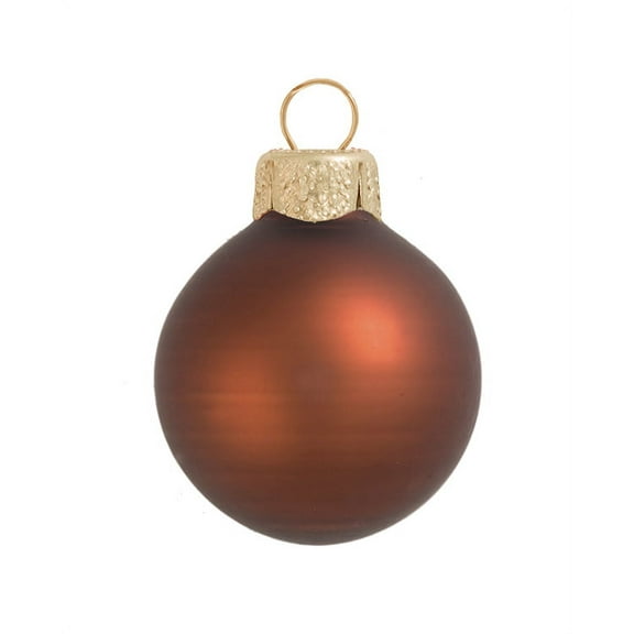 Whitehurst Matte Finish Glass Christmas Ball Ornaments - 2.75" (70mm) - Chocolate Brown - 12ct