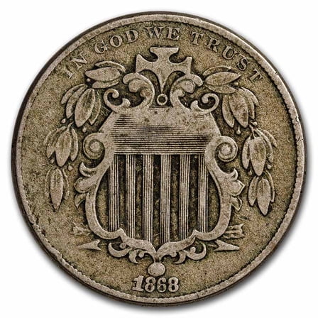 1868 Shield Nickel Fine