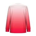 thumbnail image 5 of Fall Saving! HVOBTTY Women's Long Sleeved Sweatshirts, Fall and Winter Tops for Women, Women's Casual Fashion Gradient Color Crew Neck Loose Everyday Wear Sweatshirt Red, Red, 5 of 5