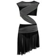 thumbnail image 3 of Sholeno Justaucorps de Danse Asymétrique en Maille Transparente pour Filles, Robe de Danse Lyrique Noire 16, 3 of 4