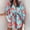 Light Blue, variant on Women's Casual Tennis Dress 1 Womens Floral Neck Knot Front A Line Short Dress Red S