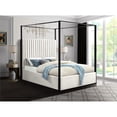 thumbnail image 2 of Meridian Furniture Jax Solid Wood and Velvet King Bed in Cream/Matte Black, 2 of 8