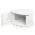 thumbnail image 6 of Furniture of America Talo Fluted Pedestal Triangle Storage Coffee Table, Glossy White, 6 of 21