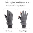 thumbnail image 3 of Guantes térmicos de vellón polar para hombre, de invierno, con forro polar, gruesos, resistentes al viento, para mujer, para deportes al aire libre, ciclismo, pantalla táctil, guantes abatibles, 3 of 4