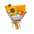thumbnail image 3 of Ramo de flores de punto R, flores de ganchillo, decoración, adorno tejido a mano, acabado Naranja, 3 of 9