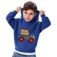 thumbnail image 3 of Toddler Kids Fall Winter Hooded Clothes Boys Girls Track Pullover Tops Long Sleeve Sweatshirt Hoodies Trendy Oversized Hoodies for Boy Blue 3Y, 3 of 5