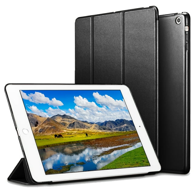 Smart Case para el iPad Air 2, Smart Case Cover Translúcido Frosted Back Magnetic Cover con función Auto Sleep/Wake, negro Adepaton 2033074