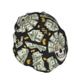 thumbnail image 2 of Easygdp Skull with Dollar Shower Caps for Women, Double Waterproof Layers Shower Cap, Quick Drying Bath Hair Cap Reusable, 2 of 9