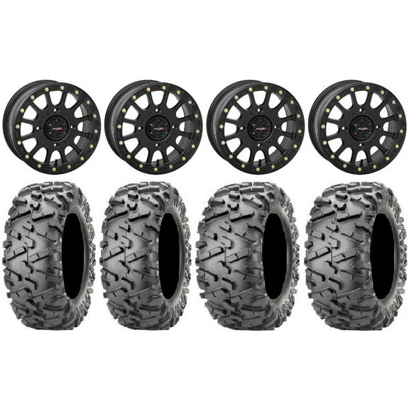 System 3 SB-5 Black 14" Wheels 26" BigHorn 2.0 Tires Sportsman RZR Ranger