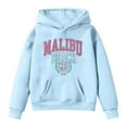 thumbnail image 3 of Kiijoy Hoodie for Girls Malibu Letter Graphic Loose Pullover Hooded Sweatshirt, Sizes 12-13, 3 of 3