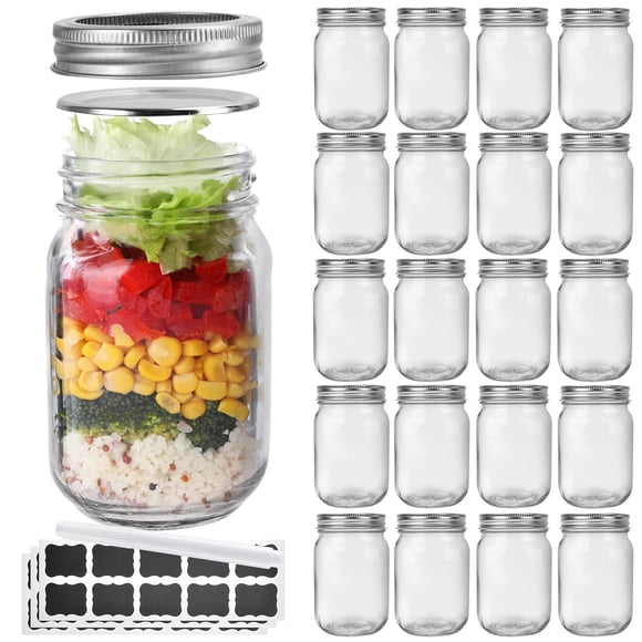 Frascos de vidrio Haneye de 12 oz (360 ml) transparentes con boca normal