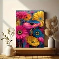 thumbnail image 6 of Pink Snake in Blooming Garden Canvas Art, Whimsical Floral Scene, Boho Eclectic Home Wall Decor, 6 of 8