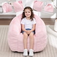 thumbnail image 3 of MINCETA Bean Bag Chair for Kids, Small Bean Bag Sofa Chairs with filler, Pink Comfy Beanbag Chair with Handle for Living Room, Bedroom, 3 of 7