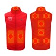 thumbnail image 2 of REORIAFEE Heating Vest Unisex Outdoor Warm with 9 Heating Zones Electric Heated Coat without Power Bank USB Rechargeable Washable Heated Jacket Outdoor Hiking Vest Red L, 2 of 5