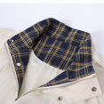 thumbnail image 6 of Men's Loose Stand-up Collar Work Jacket with Checkered Patchwork Style, Casual Sports Coat for Outdoor Adventures, Daily Wear, and Winter Season Events,Khaki,L, 6 of 8