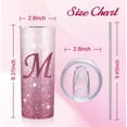 thumbnail image 2 of Initial M Monogrammed Tumblers with Lids and Straws - 20oz Personalized Gifts for Girls, Women, Mom, Teacher, Wedding, Graduation, 2 of 6