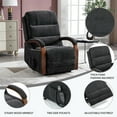 thumbnail image 3 of Domi Bonn Power Black Chenille Lift Recliner Chair Dual Motor Infinite Position Up to 350 LBS with Solid Wood Armrests, Heat Massage and Heavy Duty Motion Mechanism, Black, 3 of 7