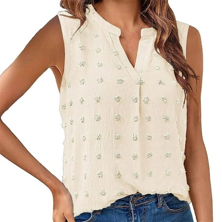 JAWAFANGE Plus Size Collared Shirts for Women Summer Shirts for Teens Womens Tops Summer Tank Top for Women Sleeveless Shirts 2024 Spring Corset V Neck Dressy Casual Tshirts Sale Promotion