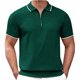 thumbnail image 1 of Camisas de Vestido para Hombre de Manga Corta Viscosa 1/4 Cremallera, Camiseta de Punto Casual con Rayas Y Cuello de Giro para la Oficina, el Golf Y el Uso de Negocios, 1 of 8