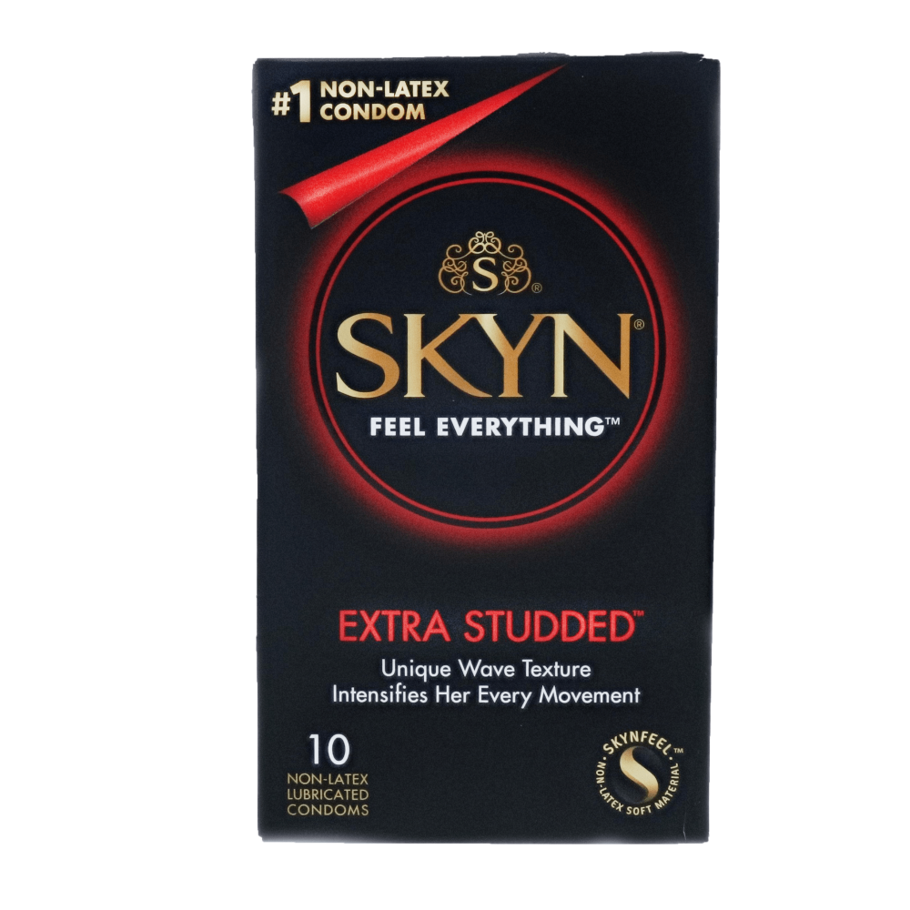 SKYN Extra Studded Lubricated Non Latex Condoms, 10 Count
