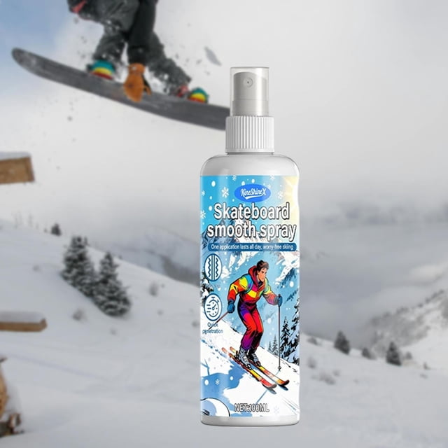 Quzzie Snowboard Smooth Spray Ski and Snowboard Smooth Spray Waxing Accessories Base Protection Spray Sports Equipment Care Easy Application Suitable for Winter Sports Competition Recreation 100ml