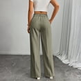 thumbnail image 4 of Wide Leg Pants Women's High Elastic Waisted in The Back Business Work Trousers Long Straight Suit Pants for Office Casual Wear, 4 of 5