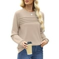 thumbnail image 3 of UVN Sweatshirts for Women Casual Long Sleeve Shirts Loose Fit Pleated Front Crewneck Tunic Tops, 3 of 8