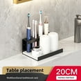 thumbnail image 1 of Wall-Mounted Toothbrush Organizer with No-Drill Installation – 20cm Black Space-Saving Rack for Electric/Manual Toothbrushes, Toothpaste, Floss & Oral Care Essentials – Modern, Durable Bathroom, 1 of 6