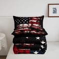 thumbnail image 5 of Manfei Retro American Flag Full Size Comforter Sets,Patriotic Theme Bedding Comforter Set,Red Black,Black Reversible,3 Pieces,1 Comforter and 2 Pillowcases, 5 of 7