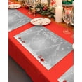 thumbnail image 4 of Christmas Placemats Set of 6 Merry Christmas Tree Christmas Placemats for Dining Table Snowflake Xmas Balls Gray Table Mat Winter Holiday Home Party Kitchen Table Decorations, 4 of 6