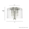 thumbnail image 4 of Hunter - Gatz 4-light Brushed Nickel, Medium Size Flush Mount Light, Dimmable, Modern Style, Round Shaped, for Bedrooms, Dining, Living Rooms - 19691, 4 of 5