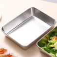 thumbnail image 4 of Plato cuadrado de acero inoxidable con tapa, contenedores de almacenamiento de comida, caja cuadrada for molde for pasteles, 2 uds., 4 of 7