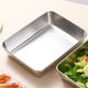 thumbnail image 4 of Plato cuadrado de acero inoxidable con tapa, contenedores de almacenamiento de comida, caja cuadrada for molde for pasteles, 2 uds., 4 of 7
