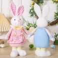 thumbnail image 5 of Stuffed Bunny Plush Toy Soft Doll with Floral Dress and Bow for Home Decor and Gift Suitable for Friends and Family, 5 of 5