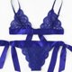 thumbnail image 3 of Gibobby Lencería sexy de encaje para dormir Side Set Tie Festoneado Trim Mujeres Bow Lace Underpant Lingerie Bra Sexy(Azul, L), 3 of 4