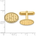 thumbnail image 2 of 14K Yellow Gold 14Ky Oval With Boarder Raised Letters Monogram Cuff Links (12 X 17) Made In United States xna623y, 2 of 5