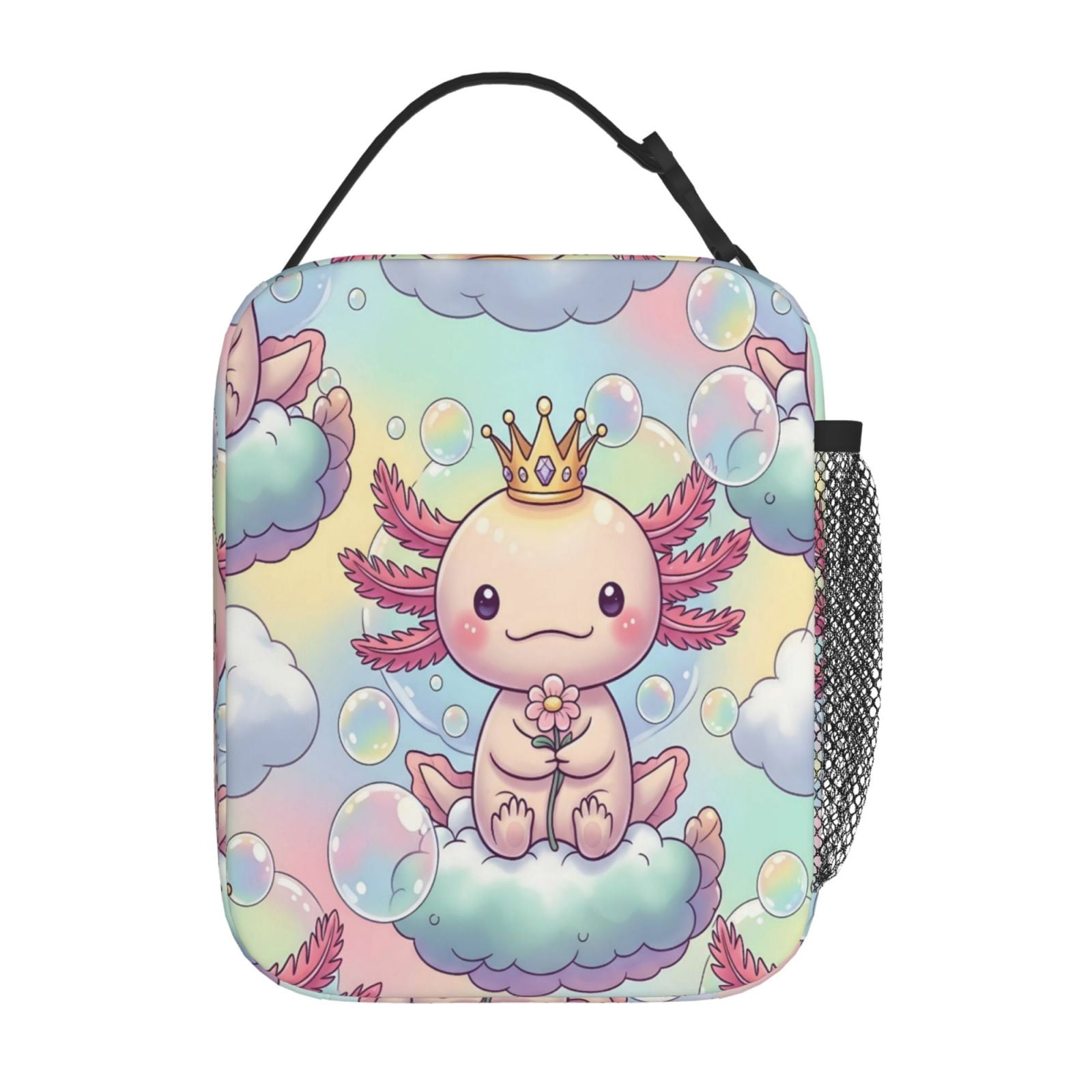 Lunch Bag For Women Men Insulated Portable Lunch Box Bento Box Office Picnic Travel Cooler Bag Cute Axolotl 2