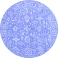 thumbnail image 1 of Ahgly Company Indoor Round Oriental Blue Traditional Area Rugs, 4' Round, 1 of 4