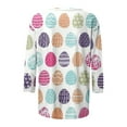 thumbnail image 5 of Savings Easter 3/4 Sleeve Round Neck Shirts Women Casual Cute Print Tee Summer Lightweight Pullover Tops (S, White-C), 5 of 5