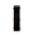 thumbnail image 2 of HAYDEN Rose Gold Plated Tungsten Polished Beveled Ring with Brushed Black Center - 6mm - Size 6.5, 2 of 3