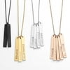 Personalized Planet Stainless Steel Eng Name Vertical Bar Necklace - 4 names ,Women's