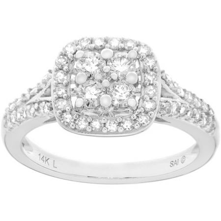 3/4 Carat T.W. Diamond Engagement Ring in 14kt White Gold, Size 7