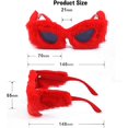 thumbnail image 5 of Gafas de sol de felpa con forma de ojo de gato (rosa), gafas de fiesta para mujer, gafas Punk de terciopelo suave extragrandes con sombra UV400, gafas novedosas hechas a mano oso de fresa Electrónica, 5 of 5