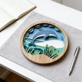 thumbnail image 4 of DAMAI Boho Wall Art Bohemian Wooden Round Circle Wall Decor, Hollow out Farmhouse Sun Mountain Wooden Plants Wall Hangings for Bedroom Living Room Bathroom Bedroom Patio Apartment Gift 7.87 Inch, 4 of 7