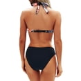 thumbnail image 3 of YIFUNIN Women's Fashion Two Piece Bikini Set with Padded Wireless Bra Swimsuit for Women Beach Pool Swimming Cruise,Pink L, 3 of 3