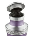 thumbnail image 5 of Reminded Small Cremation Keepsake Urn for Human Ashes, Lavender and Silver Miniature Memorial Urn with Velvet Case, 5 of 6